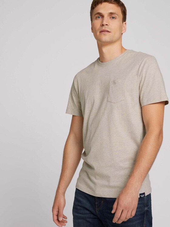T-Shirt mit Bio-Baumwolle - Männer - cosy soft beige melange T-Shirt mit Bio-Baumwolle - Männer - cosy soft beige melange - 5 - TOM TAILOR