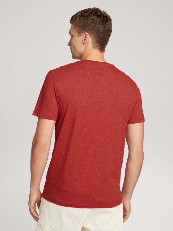 T-shirt van biologisch katoen - Mannen - chili red white melange T-shirt van biologisch katoen - Mannen - chili red white melange - 2 - TOM TAILOR