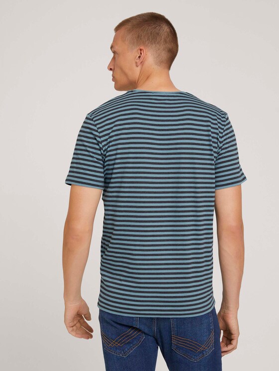 Gestreiftes T-Shirt mit Bio-Baumwolle - Männer - aqua blue melange stripe Gestreiftes T-Shirt mit Bio-Baumwolle - Männer - aqua blue melange stripe - 2 - TOM TAILOR