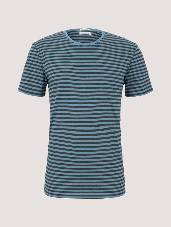 Gestreiftes T-Shirt mit Bio-Baumwolle - Männer - aqua blue melange stripe Gestreiftes T-Shirt mit Bio-Baumwolle - Männer - aqua blue melange stripe - 7 - TOM TAILOR