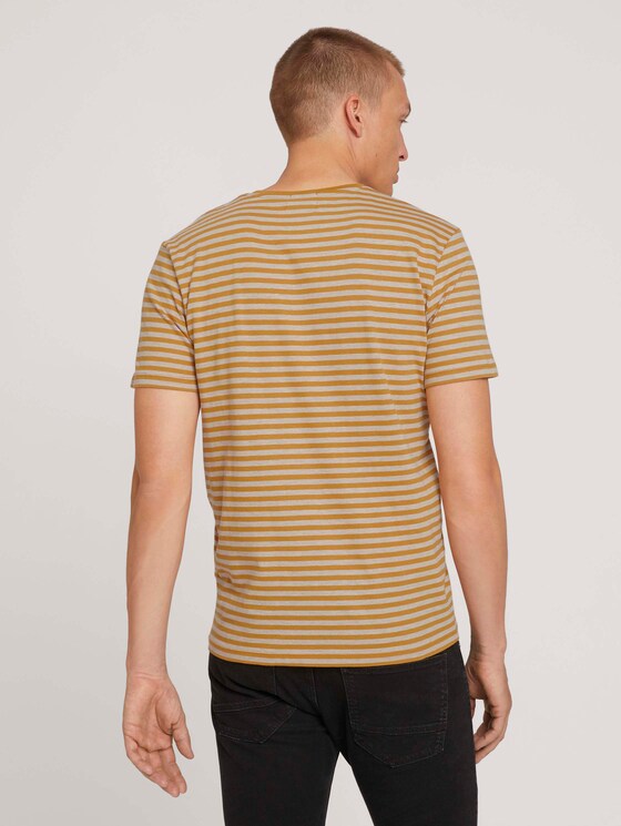 Gestreiftes T-Shirt mit Bio-Baumwolle - Männer - flame brown melange stripe Gestreiftes T-Shirt mit Bio-Baumwolle - Männer - flame brown melange stripe - 2 - TOM TAILOR