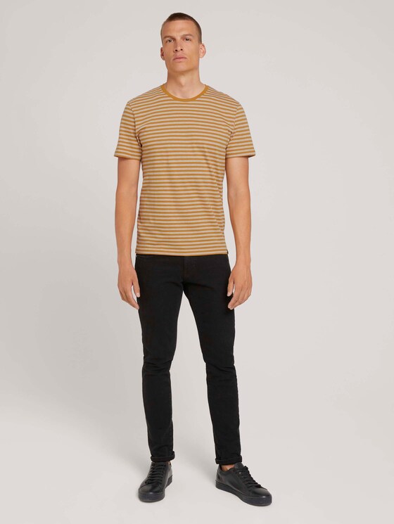 Gestreiftes T-Shirt mit Bio-Baumwolle - Männer - flame brown melange stripe Gestreiftes T-Shirt mit Bio-Baumwolle - Männer - flame brown melange stripe - 3 - TOM TAILOR