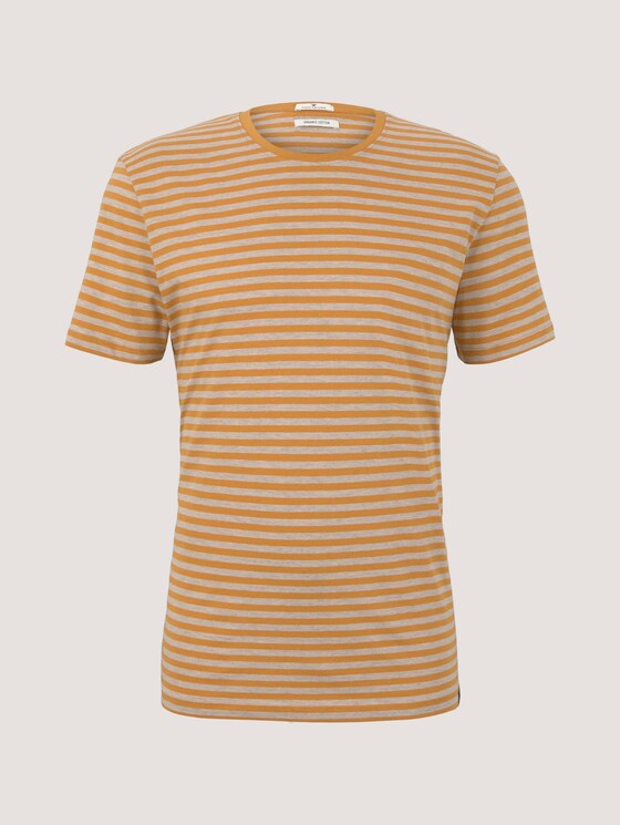 Gestreiftes T-Shirt mit Bio-Baumwolle - Männer - flame brown melange stripe Gestreiftes T-Shirt mit Bio-Baumwolle - Männer - flame brown melange stripe - 7 - TOM TAILOR