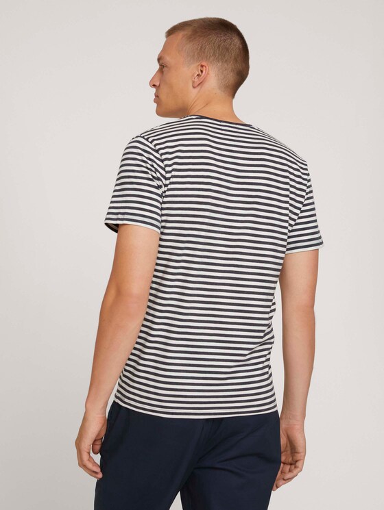 Gestreept t-shirt van biologisch katoen - Mannen - navy melange stripe Gestreept t-shirt van biologisch katoen - Mannen - navy melange stripe - 2 - TOM TAILOR