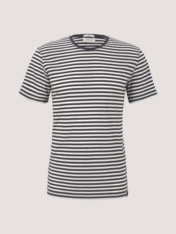 Gestreept t-shirt van biologisch katoen - Mannen - navy melange stripe Gestreept t-shirt van biologisch katoen - Mannen - navy melange stripe - 7 - TOM TAILOR