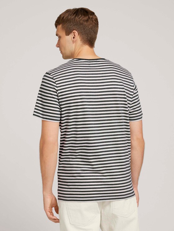 Gestreiftes T-Shirt mit Bio-Baumwolle - Männer - navy melange stripe Gestreiftes T-Shirt mit Bio-Baumwolle - Männer - navy melange stripe - 2 - TOM TAILOR