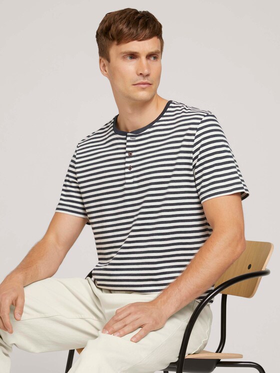 Gestreiftes T-Shirt mit Bio-Baumwolle - Männer - navy melange stripe Gestreiftes T-Shirt mit Bio-Baumwolle - Männer - navy melange stripe - 5 - TOM TAILOR