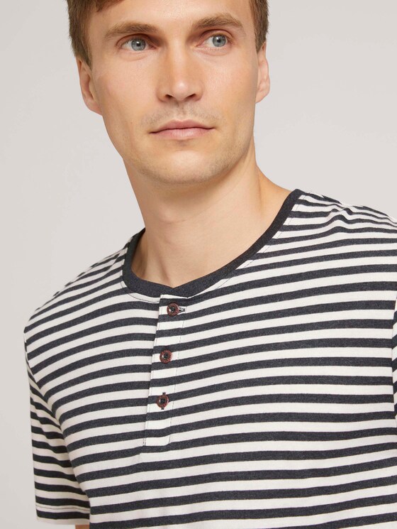 Gestreiftes T-Shirt mit Bio-Baumwolle - Männer - navy melange stripe Gestreiftes T-Shirt mit Bio-Baumwolle - Männer - navy melange stripe - 9 - TOM TAILOR