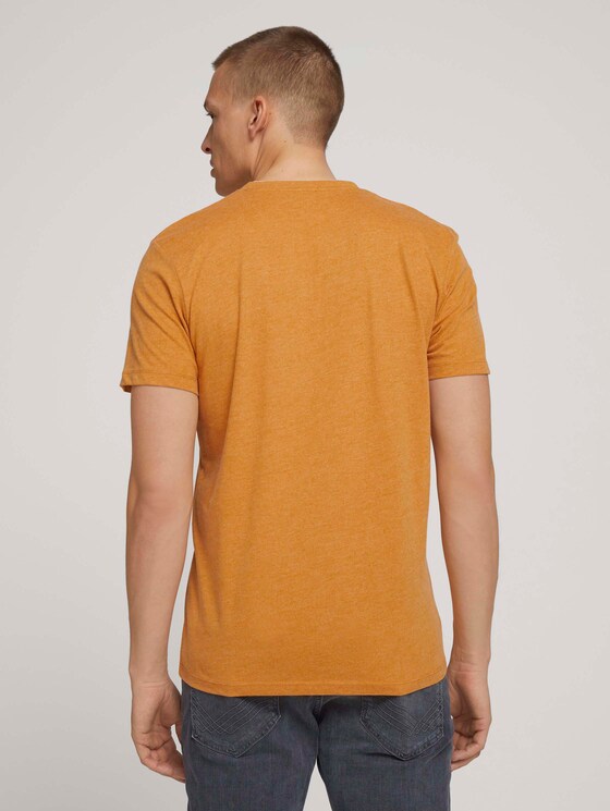 henley T-shirt met borstzak - Mannen - yellow white base melange henley T-shirt met borstzak - Mannen - yellow white base melange - 2 - TOM TAILOR
