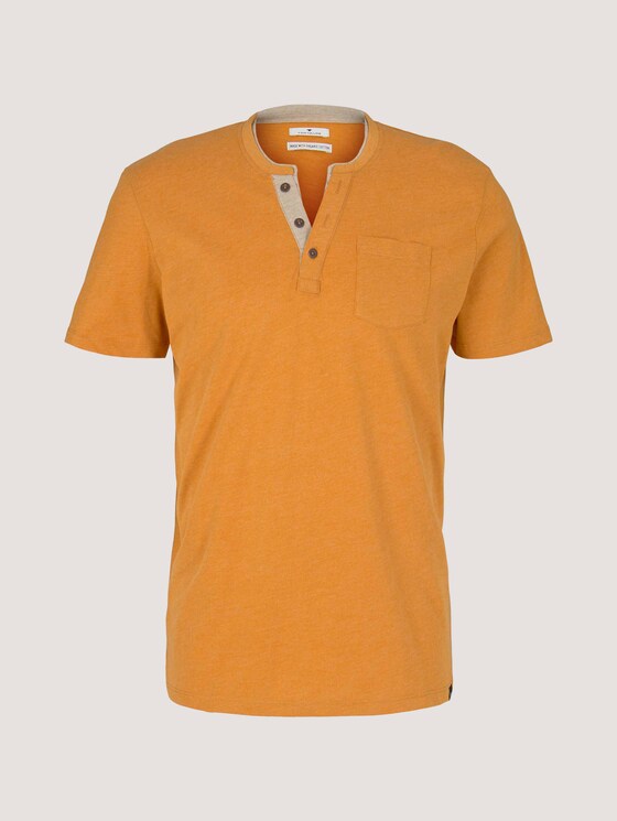 henley T-shirt met borstzak - Mannen - yellow white base melange henley T-shirt met borstzak - Mannen - yellow white base melange - 7 - TOM TAILOR