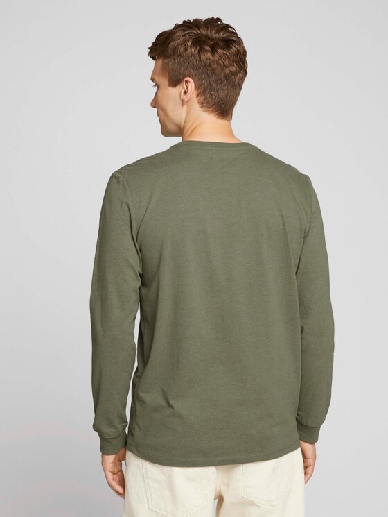 Langarmshirt mit Bio-Baumwolle - Männer - Light Oak Leaf Melange Langarmshirt mit Bio-Baumwolle - Männer - Light Oak Leaf Melange - 2 - TOM TAILOR