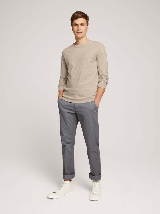 Langarmshirt mit Bio-Baumwolle - Männer - cosy soft beige melange Langarmshirt mit Bio-Baumwolle - Männer - cosy soft beige melange - 3 - TOM TAILOR