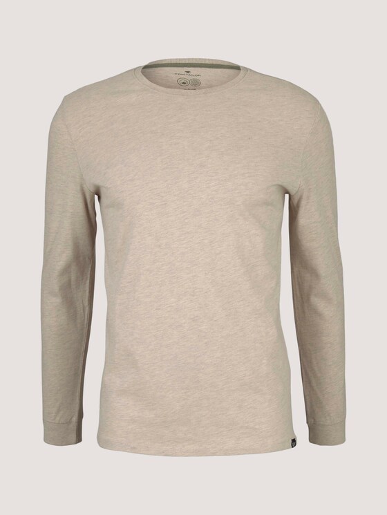 Langarmshirt mit Bio-Baumwolle - Männer - cosy soft beige melange Langarmshirt mit Bio-Baumwolle - Männer - cosy soft beige melange - 7 - TOM TAILOR