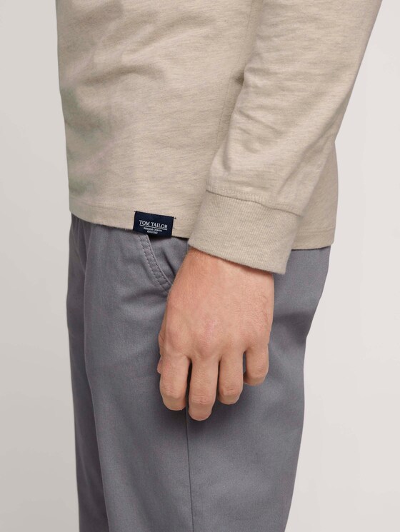Langarmshirt mit Bio-Baumwolle - Männer - cosy soft beige melange Langarmshirt mit Bio-Baumwolle - Männer - cosy soft beige melange - 9 - TOM TAILOR