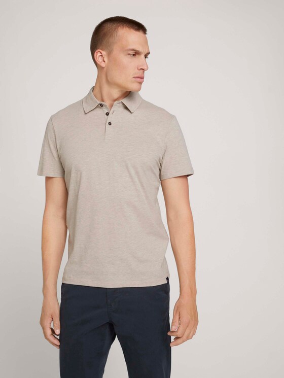 Poloshirt in Melange Optik - Männer - cosy soft beige melange Poloshirt in Melange Optik - Männer - cosy soft beige melange - 5 - TOM TAILOR
