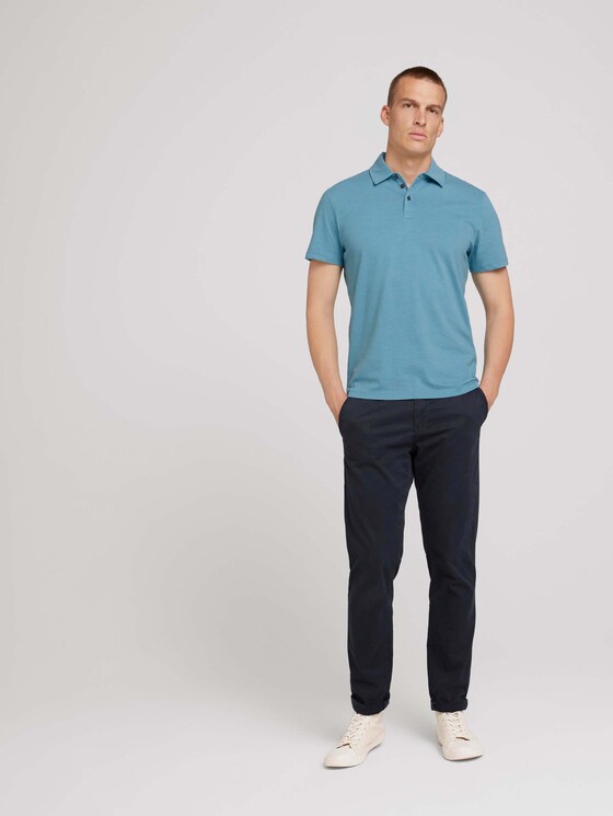 Polo shirt in a melange look - Men - smokey aqua white melange Polo shirt in a melange look - Men - smokey aqua white melange - 3 - TOM TAILOR