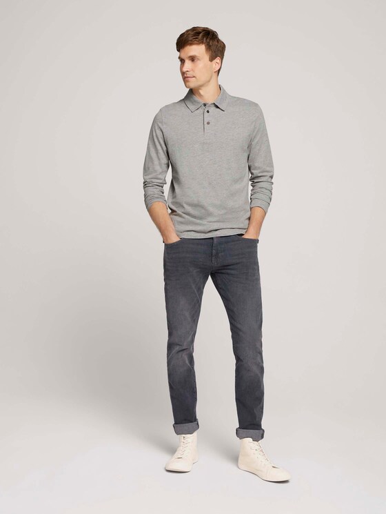Pololangarmshirt mit Bio-Baumwolle - Männer - Middle Grey Melange Pololangarmshirt mit Bio-Baumwolle - Männer - Middle Grey Melange - 3 - TOM TAILOR