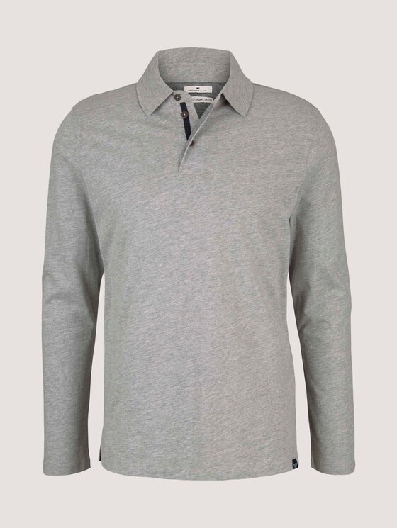 Pololangarmshirt mit Bio-Baumwolle - Männer - Middle Grey Melange Pololangarmshirt mit Bio-Baumwolle - Männer - Middle Grey Melange - 7 - TOM TAILOR