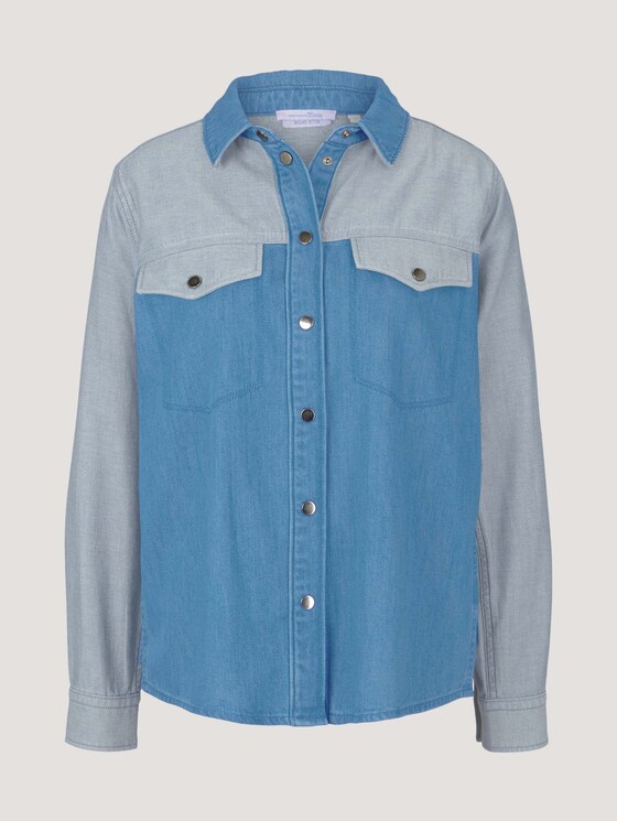 Jeansbluse aus Bio-Baumwolle - Frauen - bright blue denim Jeansbluse aus Bio-Baumwolle - Frauen - bright blue denim - 7 - TOM TAILOR Denim