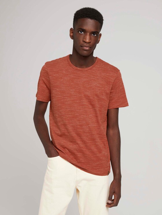 Fein gestreiftes T-Shirt - Männer - chili red inject stripe Fein gestreiftes T-Shirt - Männer - chili red inject stripe - 1 - TOM TAILOR