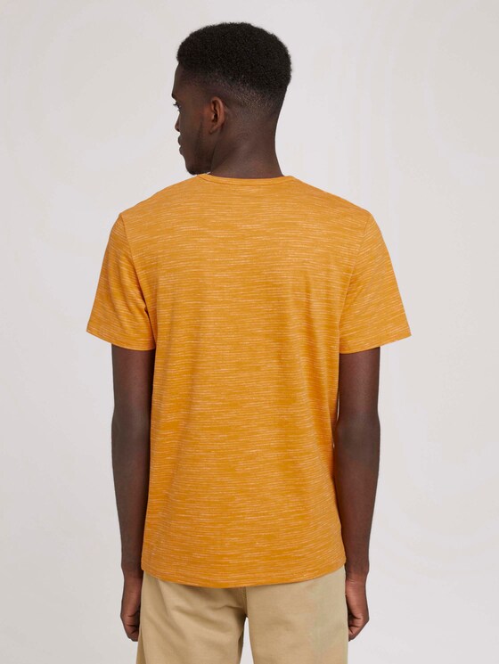 fijn gestreept T-shirt - Mannen - flame brown injected stripe fijn gestreept T-shirt - Mannen - flame brown injected stripe - 2 - TOM TAILOR