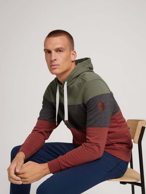 gestreifter Hoodie - Männer - chili oil red gestreifter Hoodie - Männer - chili oil red - 5 - TOM TAILOR