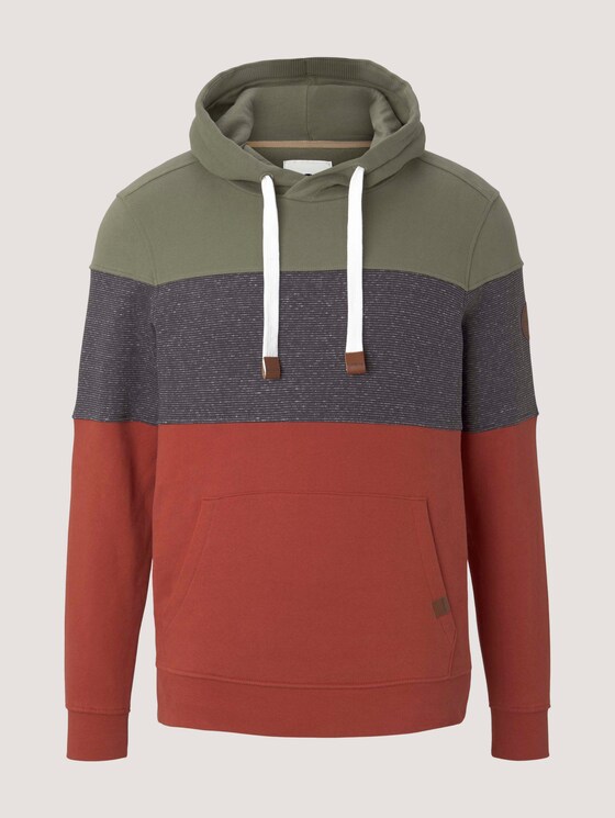 gestreifter Hoodie - Männer - chili oil red gestreifter Hoodie - Männer - chili oil red - 7 - TOM TAILOR