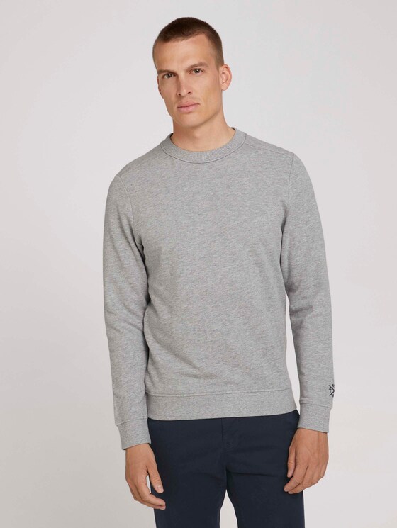 Basic Sweatshirt - Männer - Middle Grey Melange Basic Sweatshirt - Männer - Middle Grey Melange - 1 - TOM TAILOR