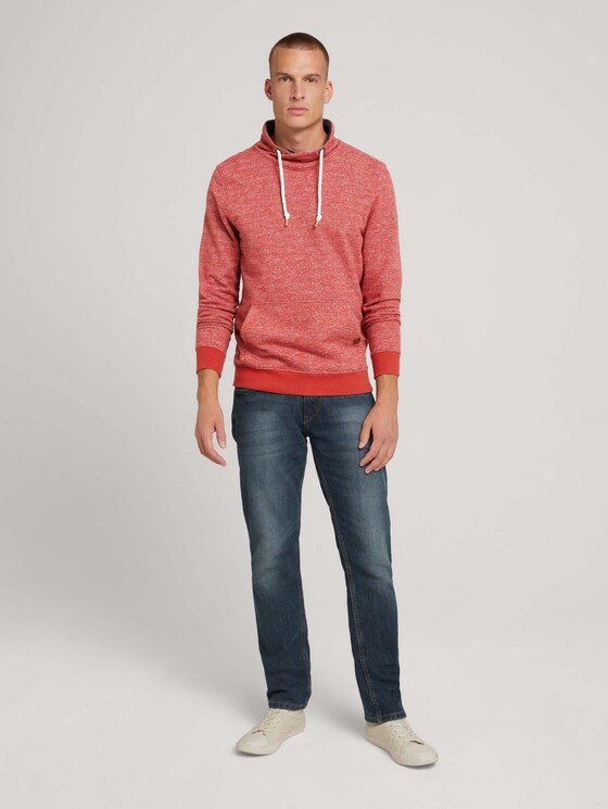 Sweatshirt mit Wickelkragen - Männer - chili red multi grindle Sweatshirt mit Wickelkragen - Männer - chili red multi grindle - 3 - TOM TAILOR