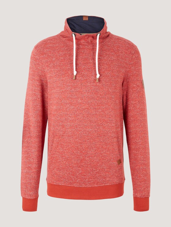 Sweatshirt mit Wickelkragen - Männer - chili red multi grindle Sweatshirt mit Wickelkragen - Männer - chili red multi grindle - 7 - TOM TAILOR