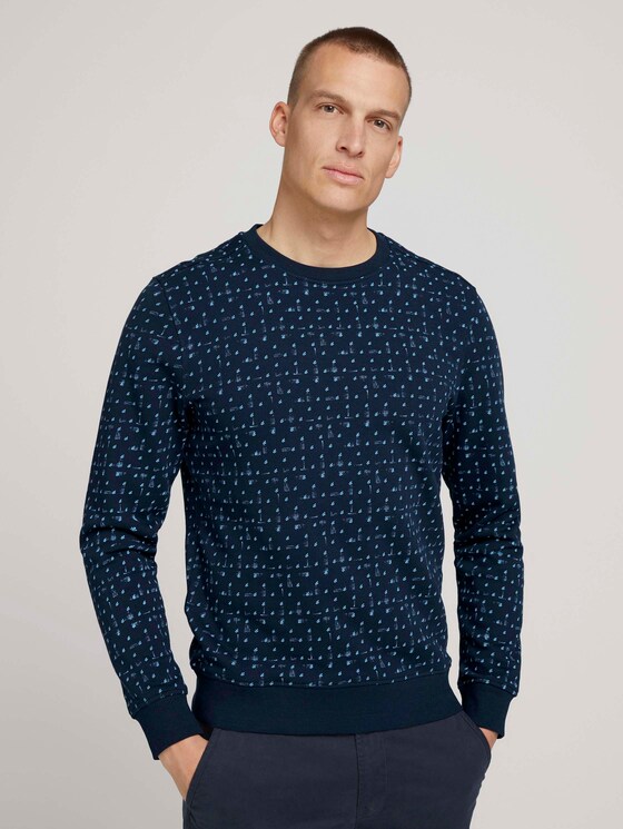 sweatshirt met patroon - Mannen - sky navy corn design sweatshirt met patroon - Mannen - sky navy corn design - 1 - TOM TAILOR