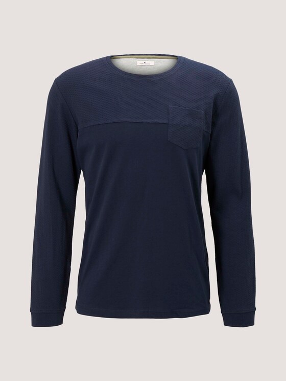 strukturiertes Langarmshirt - Männer - Sky Captain Blue strukturiertes Langarmshirt - Männer - Sky Captain Blue - 7 - TOM TAILOR
