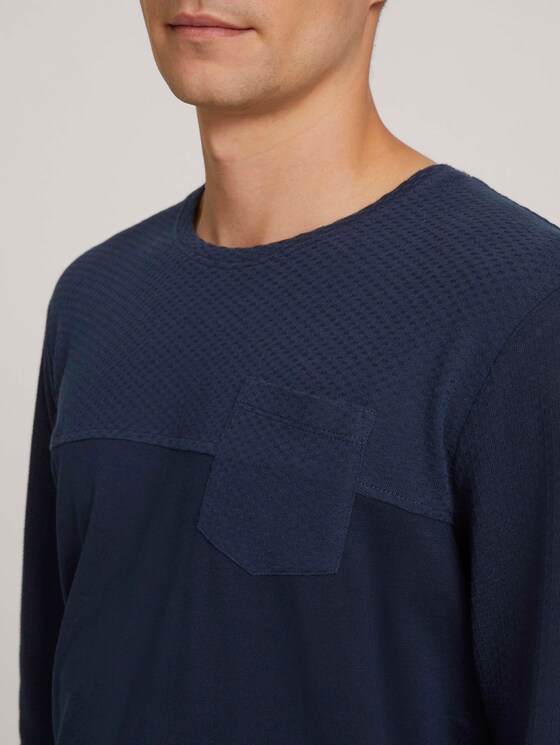 strukturiertes Langarmshirt - Männer - Sky Captain Blue strukturiertes Langarmshirt - Männer - Sky Captain Blue - 9 - TOM TAILOR