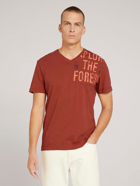 T-Shirt mit Print - Männer - chili oil red T-Shirt mit Print - Männer - chili oil red - 1 - TOM TAILOR