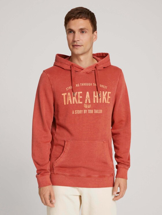 Hoodie mit Print - Männer - chili oil red Hoodie mit Print - Männer - chili oil red - 1 - TOM TAILOR