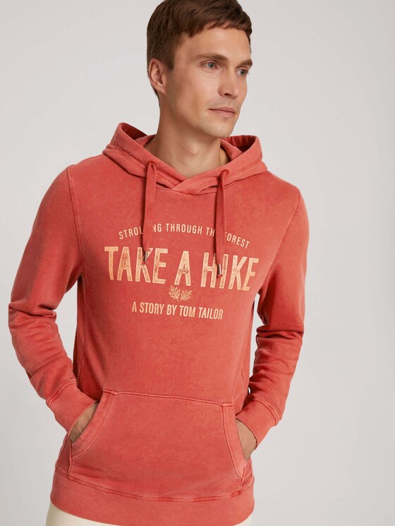 Hoodie mit Print - Männer - chili oil red Hoodie mit Print - Männer - chili oil red - 5 - TOM TAILOR
