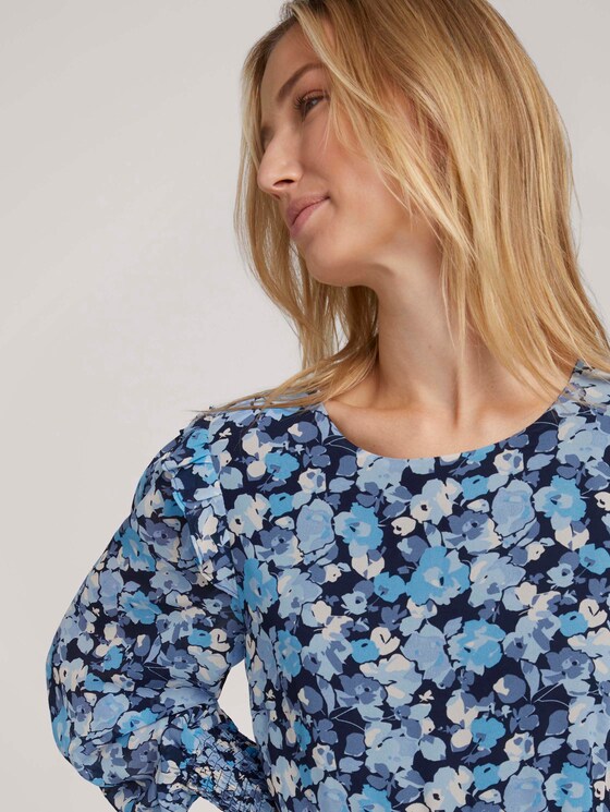 Midi dress with ruffles - Women - blue flower print Midi dress with ruffles - Women - blue flower print - 9 - TOM TAILOR Denim