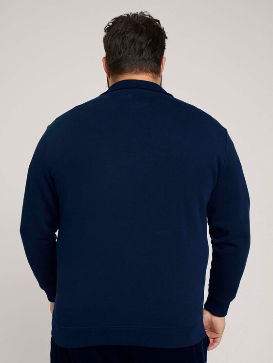 Sweatshirt mit Troyer-Kragen - Männer - Dark Blue Sweatshirt mit Troyer-Kragen - Männer - Dark Blue - 2 - Men Plus