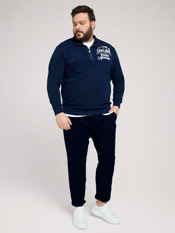 Sweatshirt mit Troyer-Kragen - Männer - Dark Blue Sweatshirt mit Troyer-Kragen - Männer - Dark Blue - 3 - Men Plus