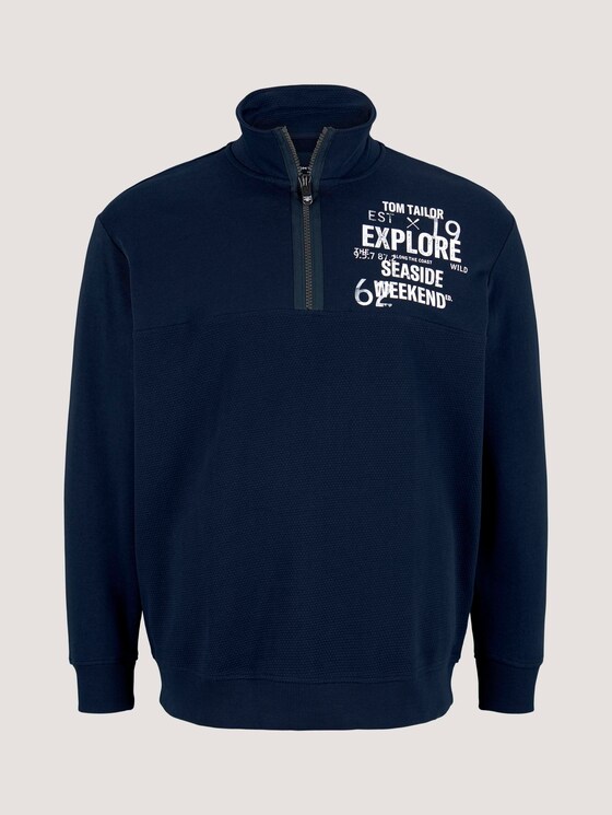 Sweatshirt mit Troyer-Kragen - Männer - Dark Blue Sweatshirt mit Troyer-Kragen - Männer - Dark Blue - 7 - Men Plus
