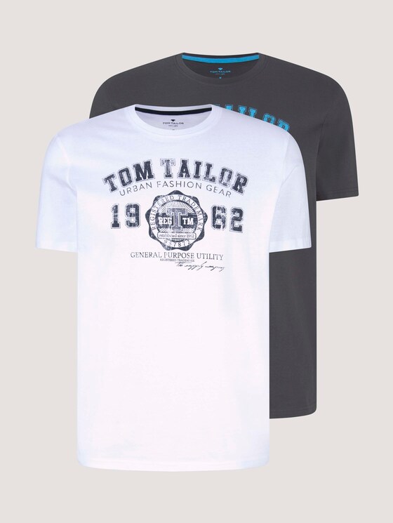 Doppelpack T-Shirt mit Print - Männer - Tarmac Grey Doppelpack T-Shirt mit Print - Männer - Tarmac Grey - 7 - TOM TAILOR