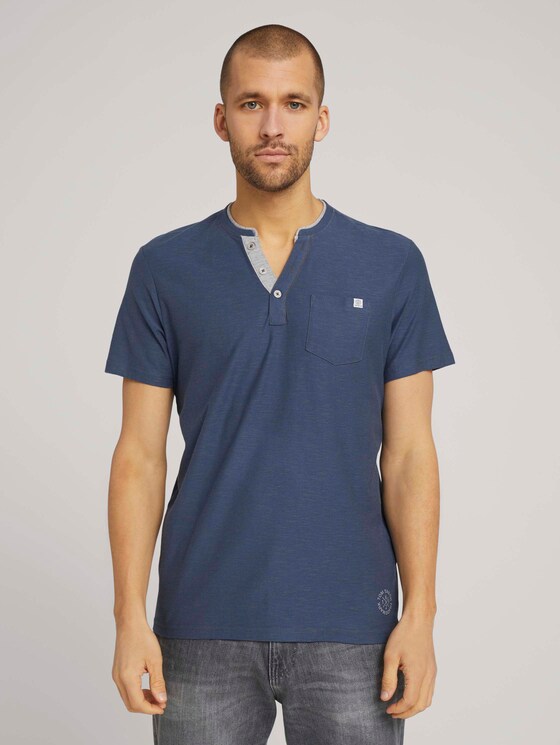 Doppelpack T-Shirt mit Streifen - Männer - cyber grey yarndye stripe Doppelpack T-Shirt mit Streifen - Männer - cyber grey yarndye stripe - 55 - TOM TAILOR