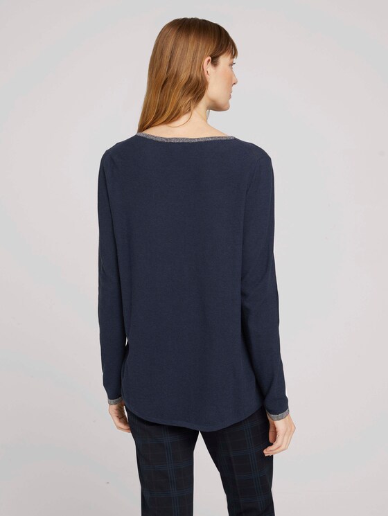 Strickpullover mit Glitzerdetails - Frauen - Sky Captain Blue Strickpullover mit Glitzerdetails - Frauen - Sky Captain Blue - 2 - TOM TAILOR