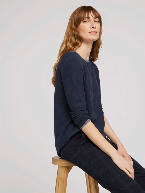 Strickpullover mit Glitzerdetails - Frauen - Sky Captain Blue Strickpullover mit Glitzerdetails - Frauen - Sky Captain Blue - 5 - TOM TAILOR
