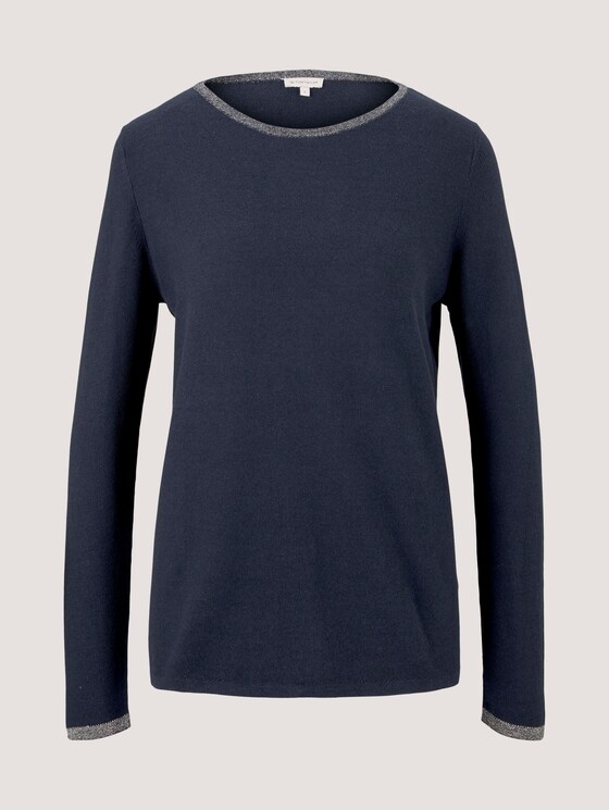 Strickpullover mit Glitzerdetails - Frauen - Sky Captain Blue Strickpullover mit Glitzerdetails - Frauen - Sky Captain Blue - 7 - TOM TAILOR