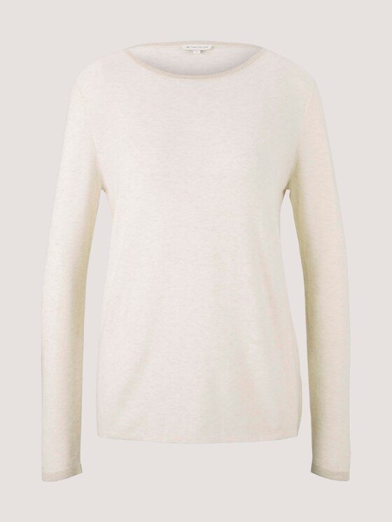 Gebreide trui met glitterdetails - Vrouwen - smooth light sand melange Gebreide trui met glitterdetails - Vrouwen - smooth light sand melange - 7 - TOM TAILOR