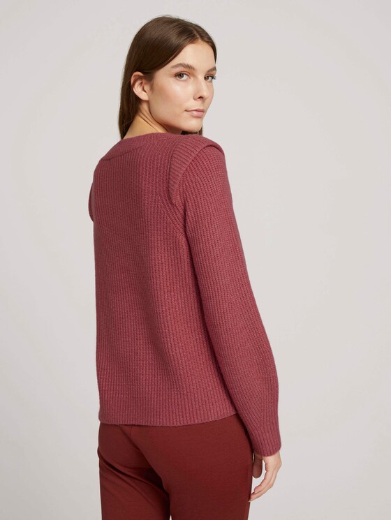 Sweater with shoulder pads - Women - cozy pink Sweater with shoulder pads - Women - cozy pink - 2 - TOM TAILOR