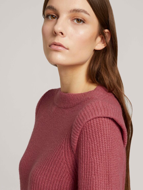 Sweater with shoulder pads - Women - cozy pink Sweater with shoulder pads - Women - cozy pink - 9 - TOM TAILOR