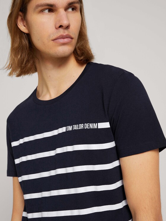 gestreiftes T-Shirt - Männer - Sky Captain Blue gestreiftes T-Shirt - Männer - Sky Captain Blue - 9 - TOM TAILOR Denim