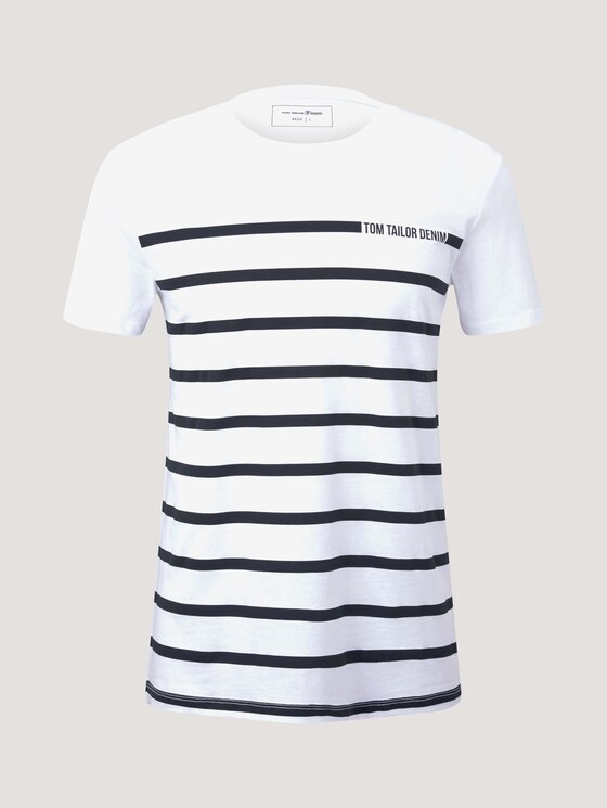 gestreiftes T-Shirt - Männer - White gestreiftes T-Shirt - Männer - White - 7 - TOM TAILOR Denim